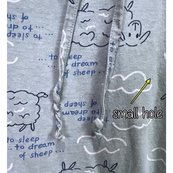 Jenni 2PC Counting Sheep Pajama Lounge Set 100% Cotton Blue White Size S - Picture 12 of 16